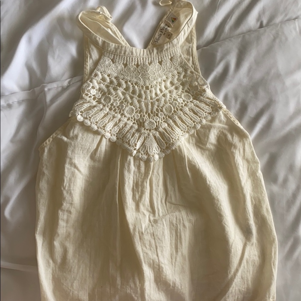 halter top tank top with lace in the front